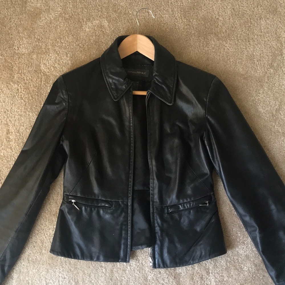 Black genuine leather jacket